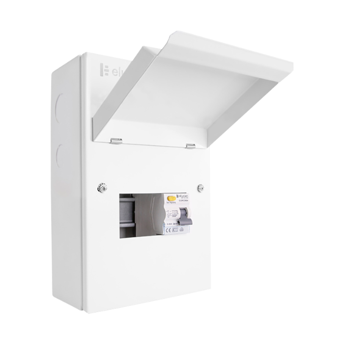 5 Way Mini Metal Consumer Unit with 80A 30mA RCD (3 Free Ways)