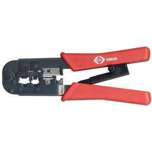 Ratchet crimping pliers for modular plugs