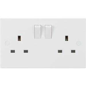Socket 2G SP Switched 13A Whi twin earth
