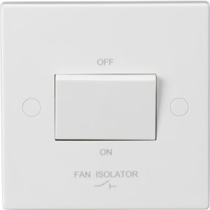 Plate Switch 1G TP Fan Isol Whi
