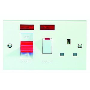 45 Amp DP Switches & Cookers - Cooker control unit with 13A socket & neon