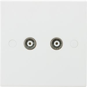 Coaxial Socket TV/FM Twin Non-Isol Whi
