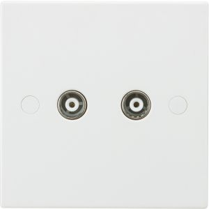 Coaxial Socket TV/FM Twin Non-Isol Whi
