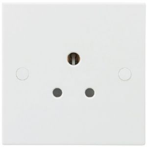 Socket 1g Unswitched 5A Whi Round Pin
