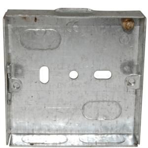 Metal Switch & Socket Box- 1 Gang Oval Adj. 16mm