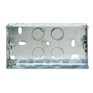 2 Gang 25mm Steel Switch &amp; Socket Back Box
