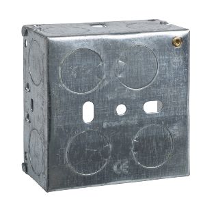 Metal Switch & Socket Box- 1 Gang Round KO Adj. 35mm