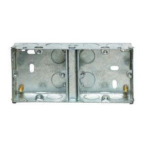 2 x 1 Gang 35mm Dual Steel Switch &amp; Socket Back Box
