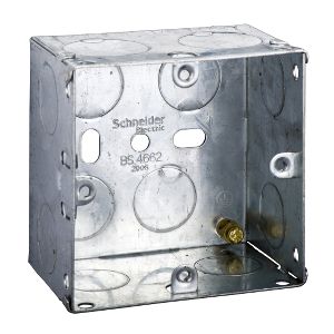Metal Switch & Socket Box- 1 Gang Round KO Adj. 47mm