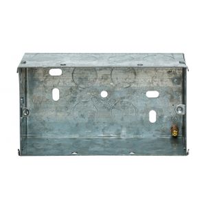 2 Gang 47mm Steel Switch &amp; Socket Back Box
