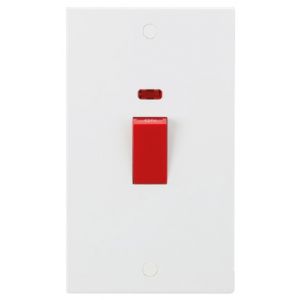 Control Switch 2G DP + Neon 45A Whi
