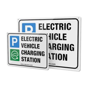 Charge Point Signage - Aluminium A4 landscape EV parking sign