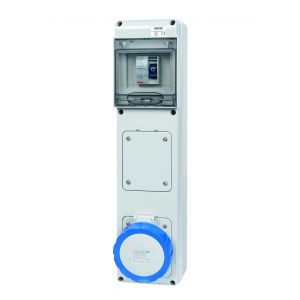Unswitched RCD Protected Sockets - 32A 230V 2P+E, c/w 40A
