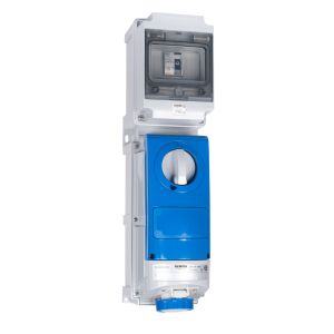 Switched Interlocked RCD Protected Sockets - 16A 230V 2P+E, c/w 25A