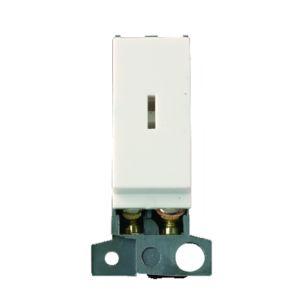 Modular Switch Plates - 13A resistive DP keyswitch &quot;Emergency Test&quot; - polar white