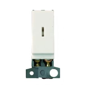 Modular Switch Plates - 13A resistive DP keyswitch "Emergency Test" - polar white