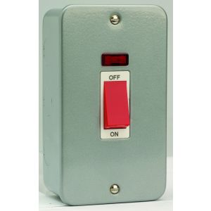45 Amp DP Switch - 1 gang switch & neon (2 gang vertical)