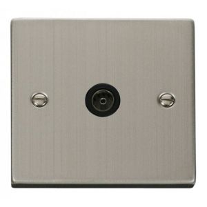 Single coaxial socket outlet - black inserts