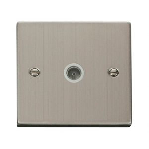 Single coaxial socket outlet - white inserts