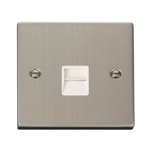 Telephone Outlets - Single secondary socket - white inserts