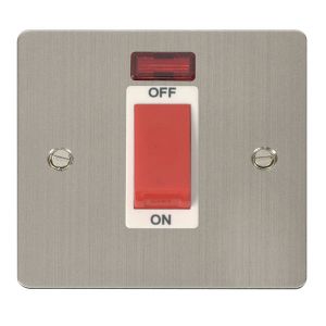 1 gang 45A DP switch + neon - white inserts
