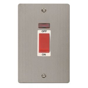 2 gang 45A DP switch + neon - white inserts