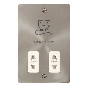 115/230V shaver socket outlet - white inserts
