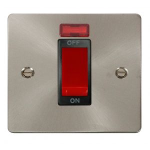 1 gang 45A DP switch + neon - black inserts