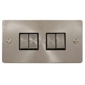 4 gang 2 way 10AX switch - black inserts