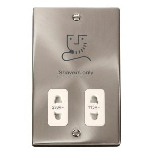 115/230V shaver socket outlet - white inserts