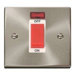 1 gang 45A DP switch + neon - white inserts