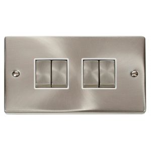 4 gang 2 way 10AX ingot switch - white inserts