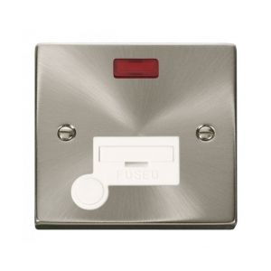 13 Amp DP fused connection unit with neon &amp; flex outlet - white insert