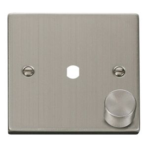 1 gang dimmer plate &amp; knob stainless steel
