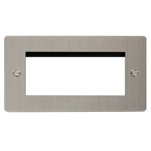 2 gang 4 module euro plate stainless steel