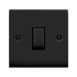 10AX Ingot 1 Gang Intermediate Plate Switch - Black
