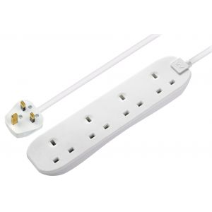 Extension lead 4 gang 2 metres white