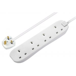 Extension lead 4 gang 2 metres white
