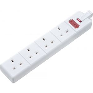 Extension socket 4 gang rewireable white

