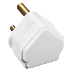 Plug 5A round pin white
