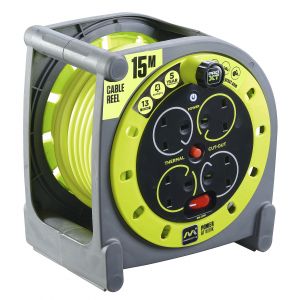 Pro-XT cassette extension reel 4 gang 15 metres
