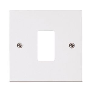 White Moulded Flush Square Edge Cover Plates - 1 gang