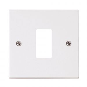 White Moulded Flush Square Edge Cover Plates - 1 gang