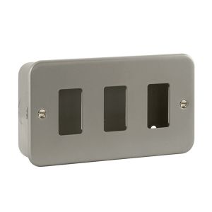 Metal Clad Surface Cover Plates - 3 gang