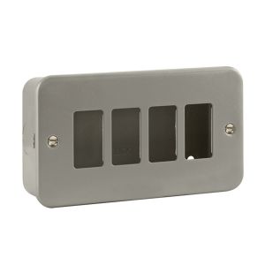 Metal Clad Surface Cover Plates - 4 gang