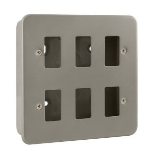 Metal Clad Surface Cover Plates - 6 gang