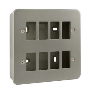 Metal Clad Surface Cover Plates - 8 gang