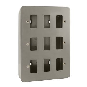 Metal Clad Surface Cover Plates - 9 gang