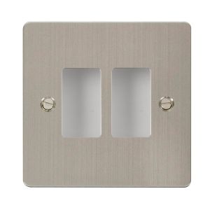 Stainless Steel Flat Plate Cover Plates - 2 gang