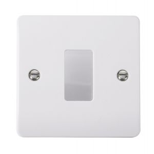 White Moulded Flush Curved Edge Cover Plates - 1 gang